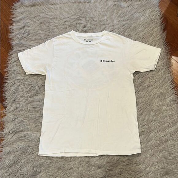 Columbia Men’s White, Orange‎ And Black Logo Cotton Short Sleeve Tee - Picture 1 of 4